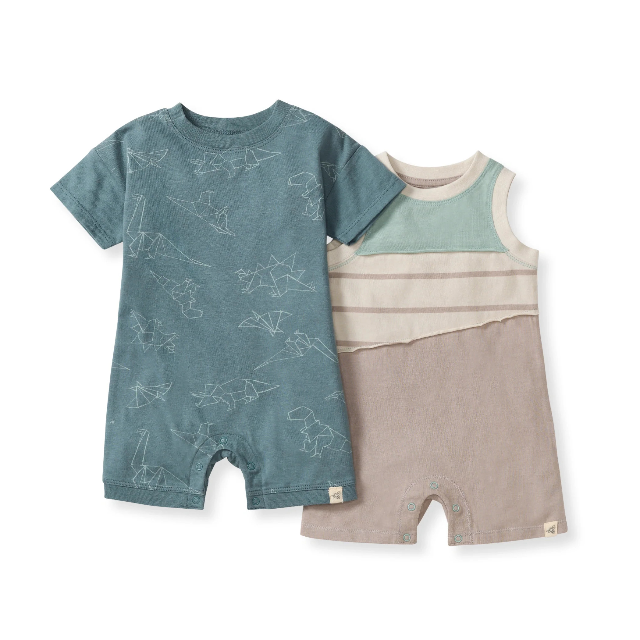 Origami Dinos Baby Boy 2 Pack Romper Set | Burts Bees Baby