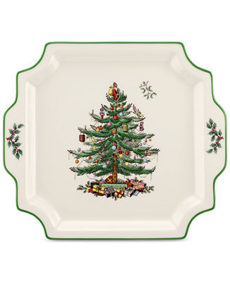 Christmas Tree Square Handled Platter | Macy's