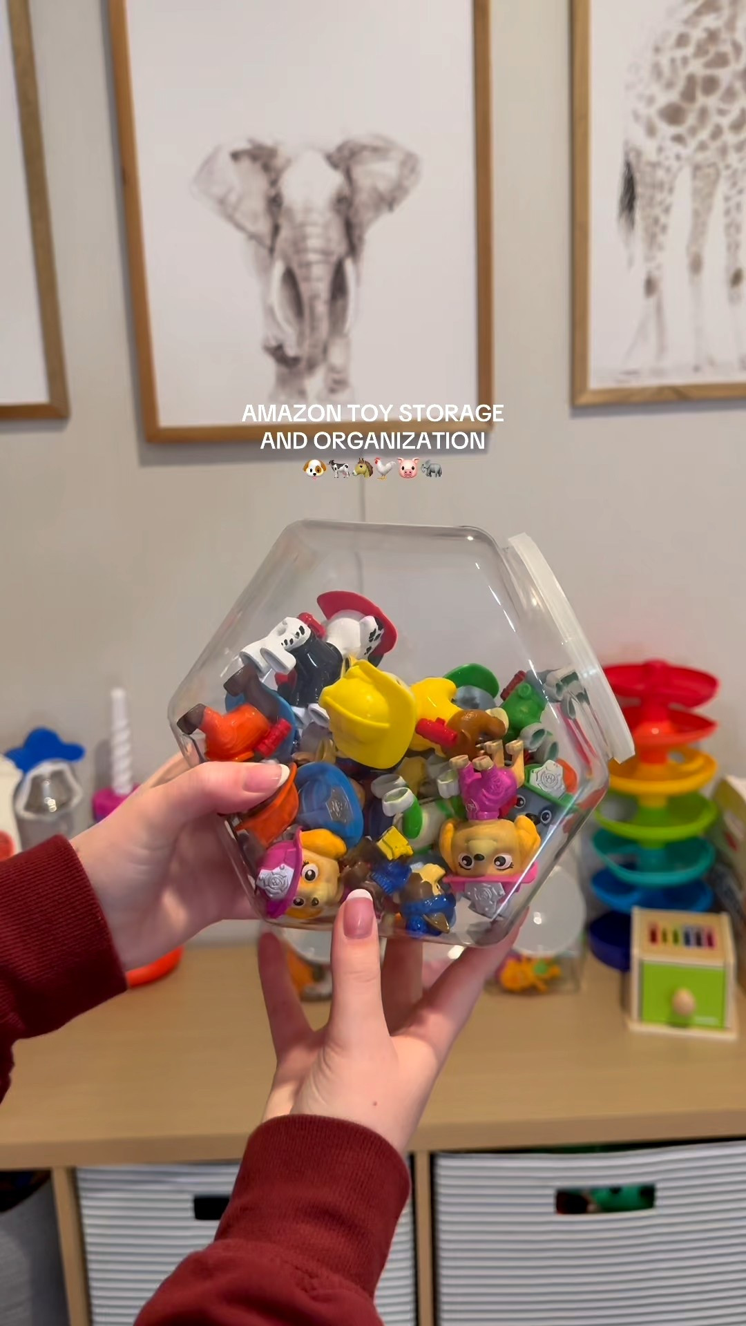 These Amazon candy jars are the perfect thing to organize and store your kids animals and little people! 🐮🐷 The 🔗 is in my bio🛍️ 

#LTKHome #LTKmomlife #LTKKids
