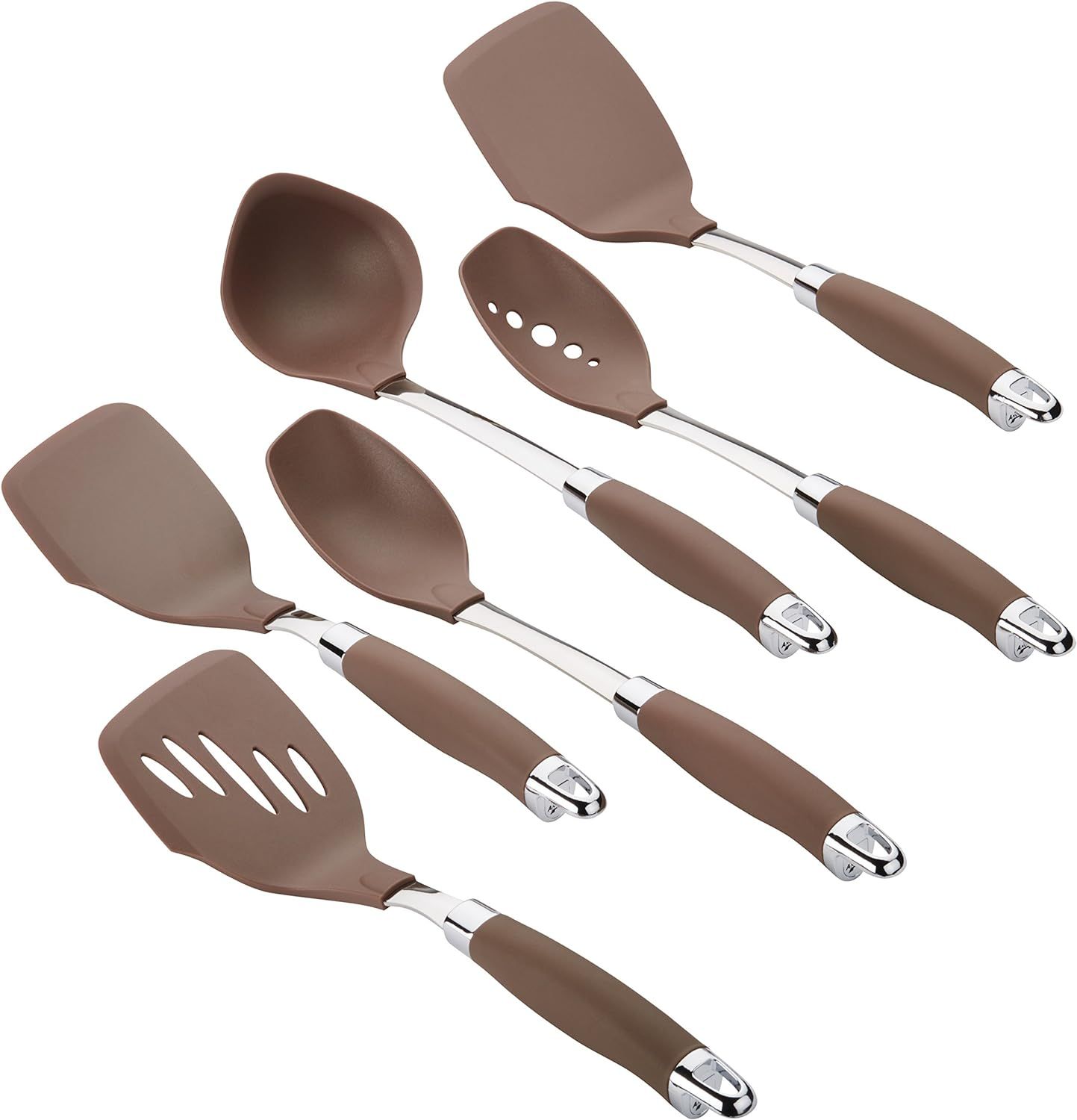 Anolon SureGrip Nonstick Utensil Kitchen Cooking Tools Set, 6 Piece, Bronze Brown,46346 | Amazon (US)