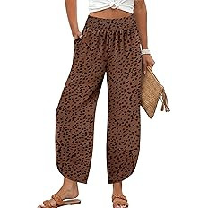 Lepunuo Womens Baggy Wide Leg Pants Summer High Waisted Palazzo Pants Beach Vacation 2026 Casual ... | Amazon (US)