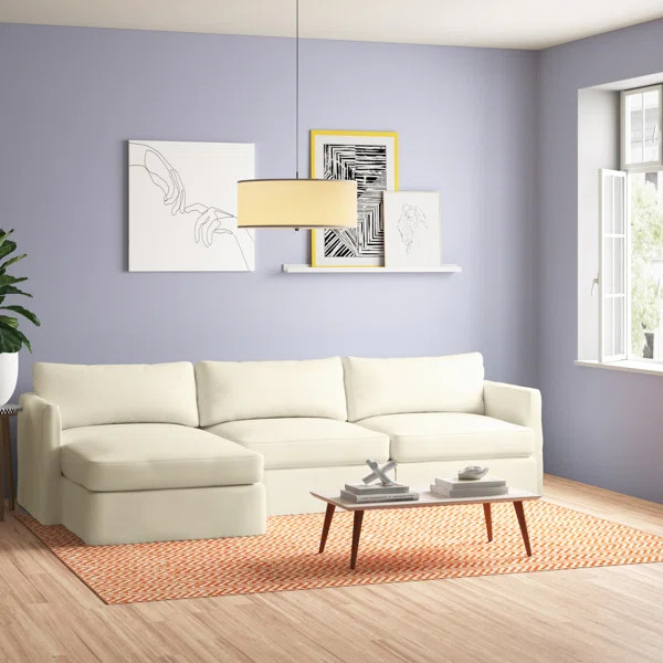 Kian 121" Wide  Cotton Down Cushion Sofa & Chaise | Wayfair North America