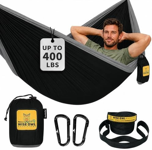 Wise Owl Outfitters Camping Hammock – up to 500lbs Portable Hammock with Tree Straps - Travel, ... | Amazon (US)