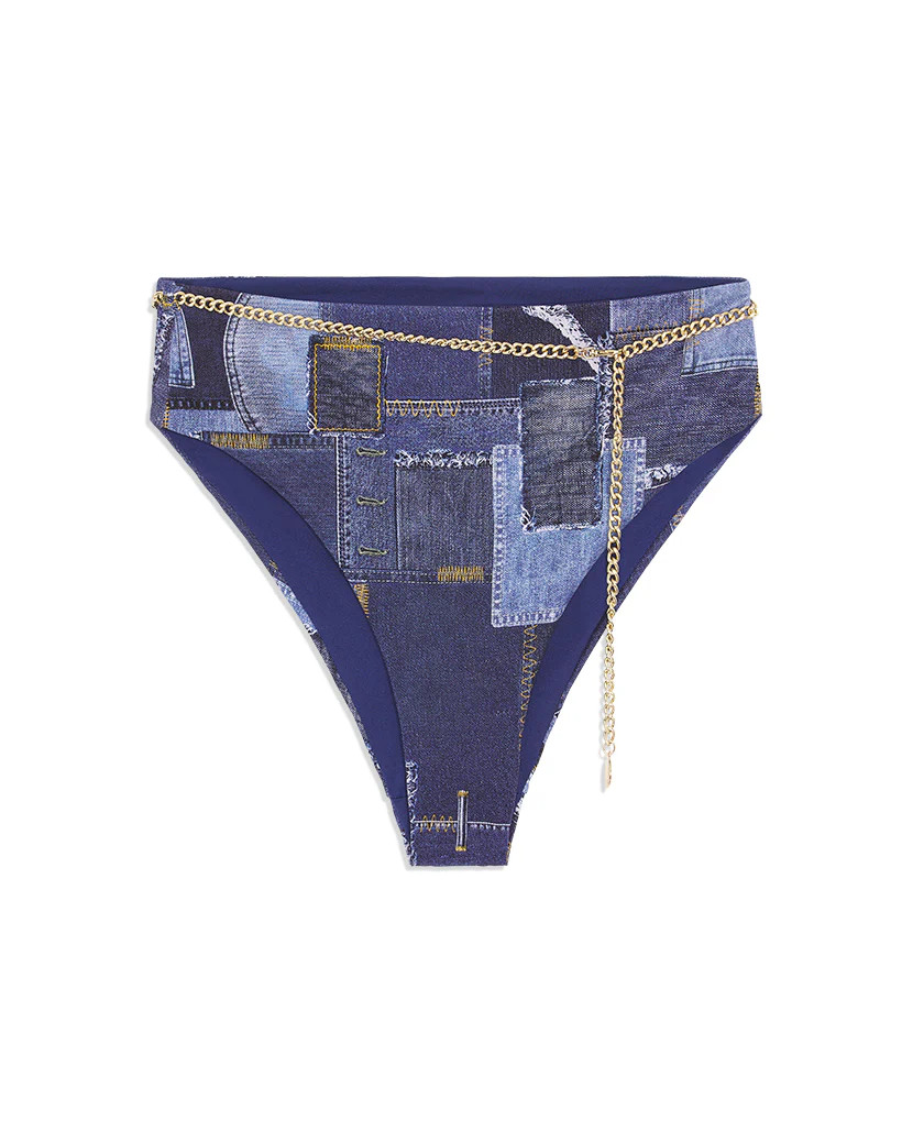 Emily Denim Patchwork Bikini Bottom | We Wore What