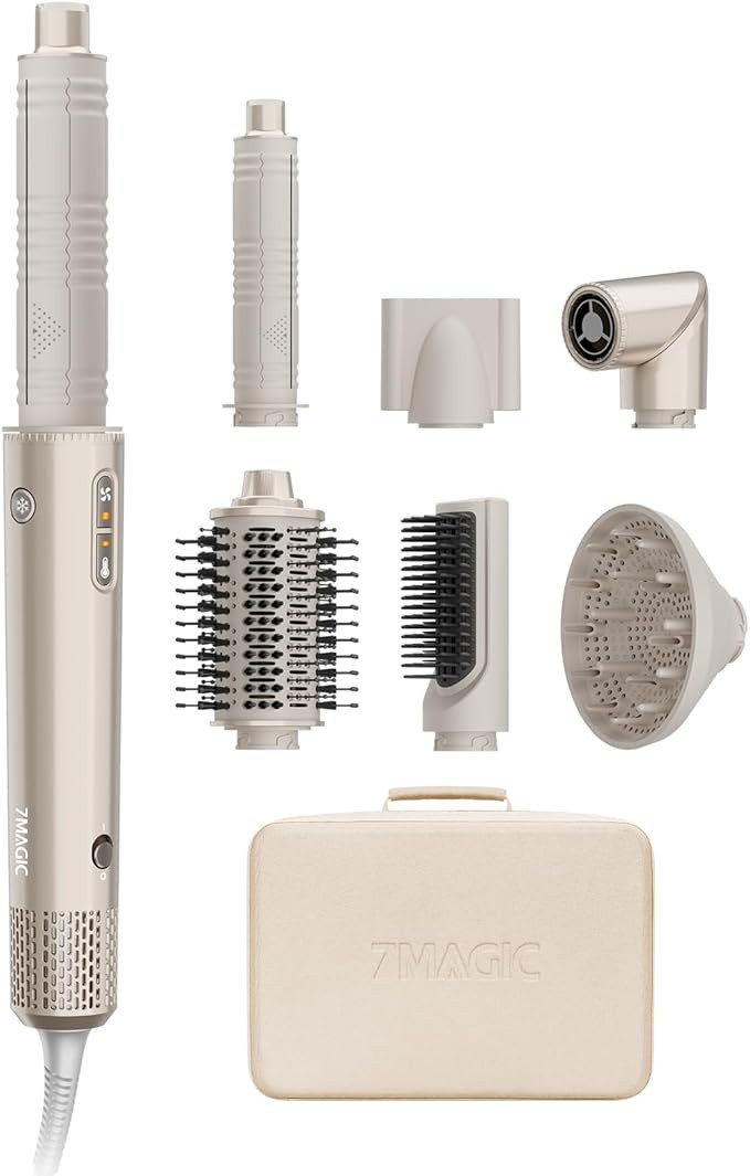 7MAGIC 7-in-1 Hot Air Styler, Hair Styler Dryer Brush with Auto-Wrap Curlers, High-Speed Hair Dry... | Amazon (US)