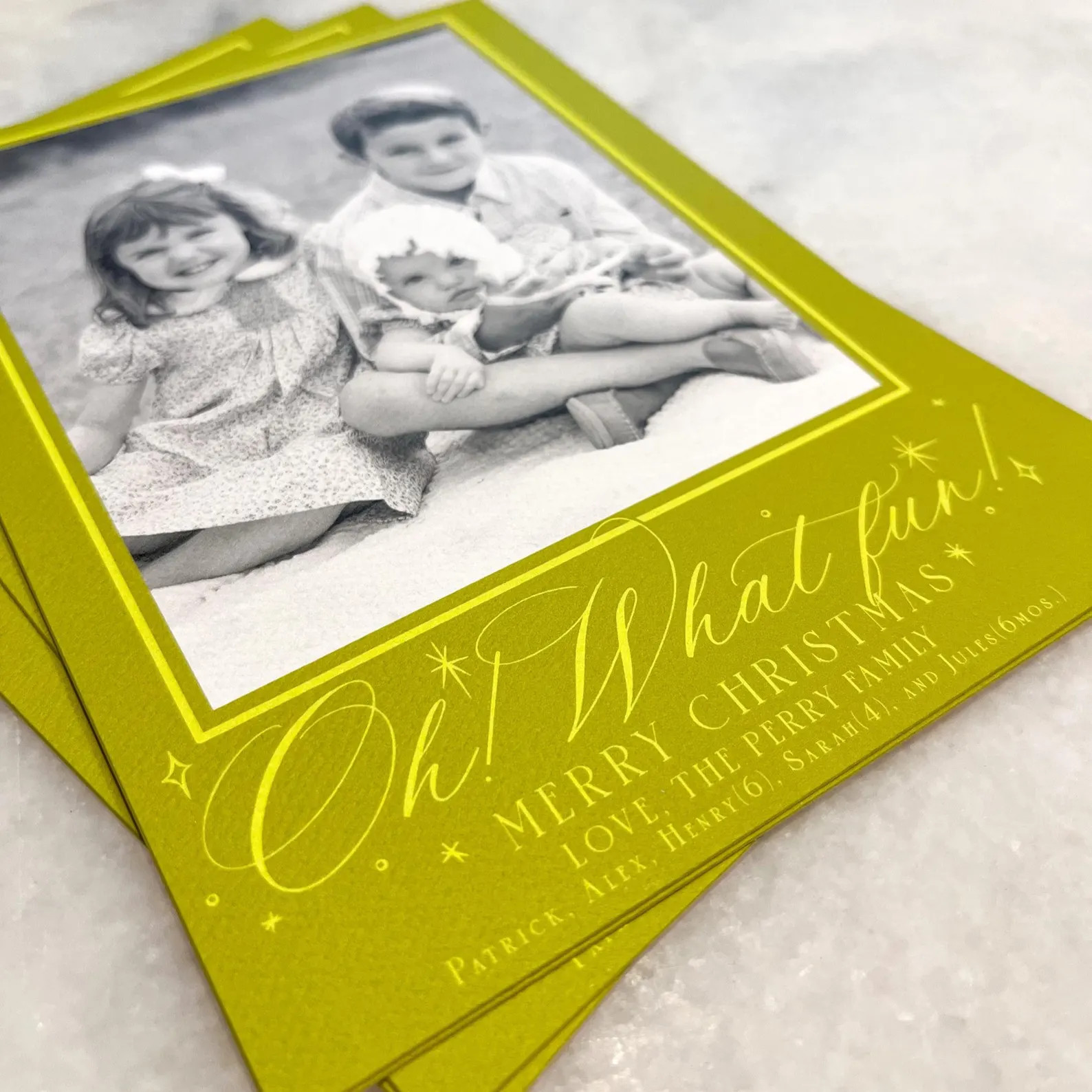 Oh What Fun! Christmas Photo Card | Bright Family Holiday Cards | Colorful Starburst Picture Card... | Etsy (US)