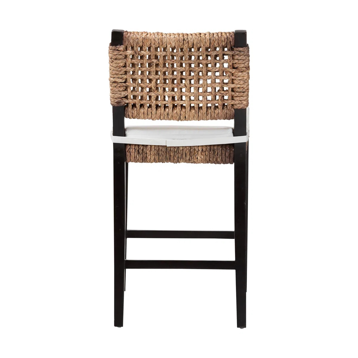 Benjimin 24.2" Mahogany wood and Seagrass Counter Stool | Wayfair North America
