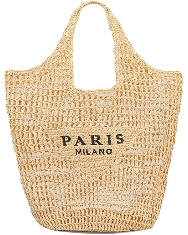 New Woven Bag, Straw Mesh Tote Bag, Beach, Shoulder Bag, Hobo Women, Foldable Large Capacity, for... | Amazon (US)