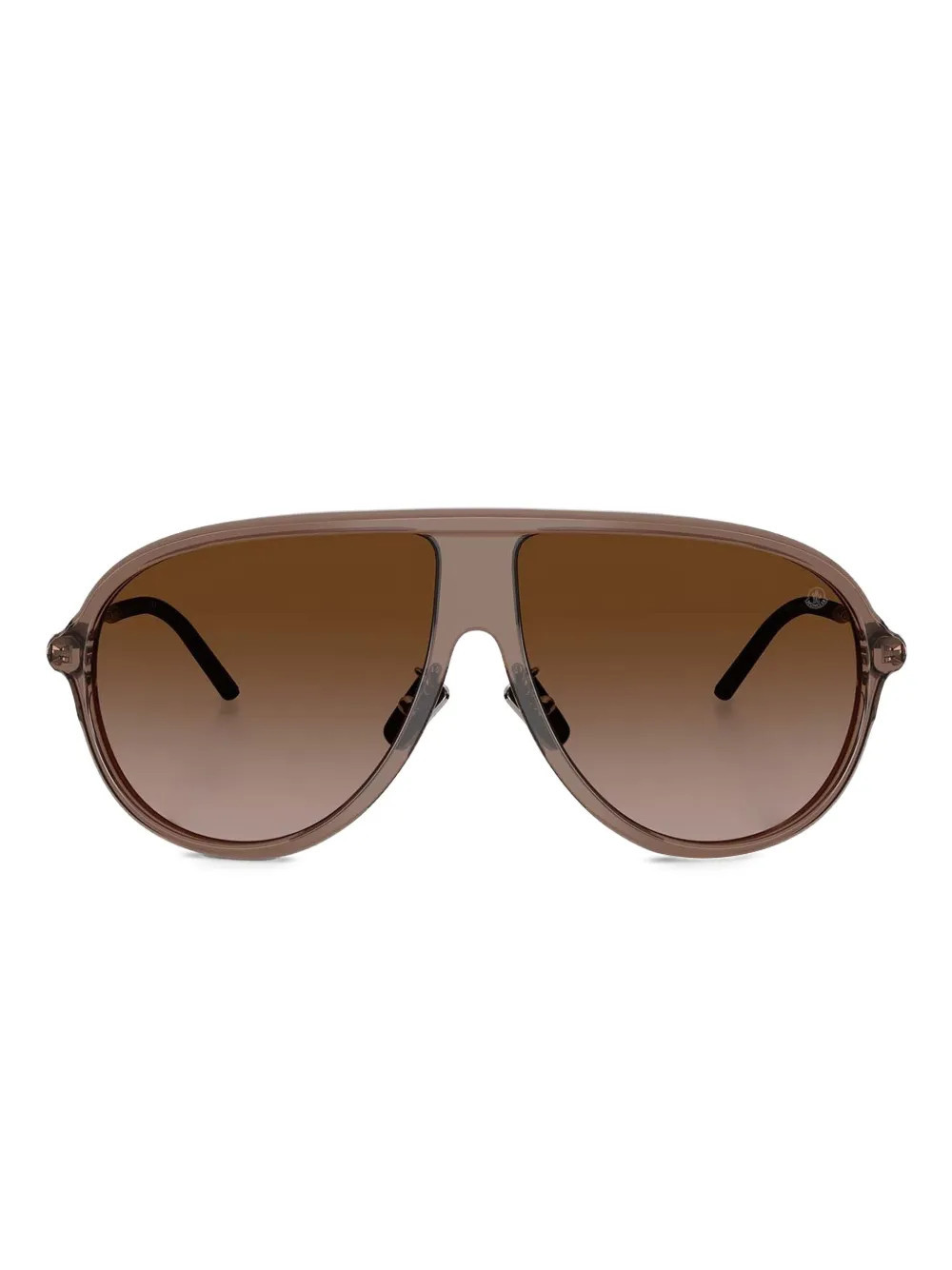 Moncler Eyewear Glyde pilot-frame shield sunglasses - Brown | Farfetch Global