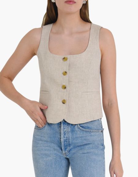 Vest
Jeans
Denim

Resort wear
Vacation outfit
Date night outfit
Spring outfit
#Itkseasonal
#Itkover40
#Itku

#LTKfindsunder100