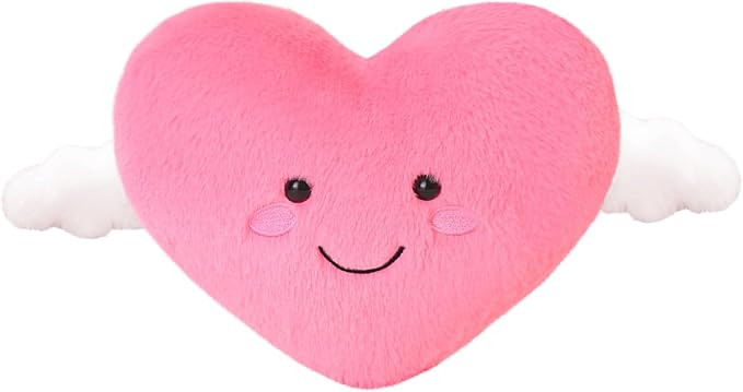 Pink Heart Plush Toy Cute Heart Stuffed Animal Soft Pillow Plushies Kawaii Heart Shape Plushie Va... | Amazon (US)