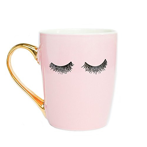 Pink Eyelashes Gold Coffee Mug, Gold, Gift for Boss, Gift for Her, Girl Boss, Coffee Mugs, Boss Lady | Amazon (US)
