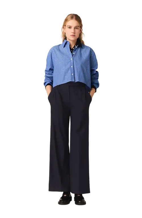 maje Wide-leg suit trousers in Black at Nordstrom, Size 38 Eu | Nordstrom