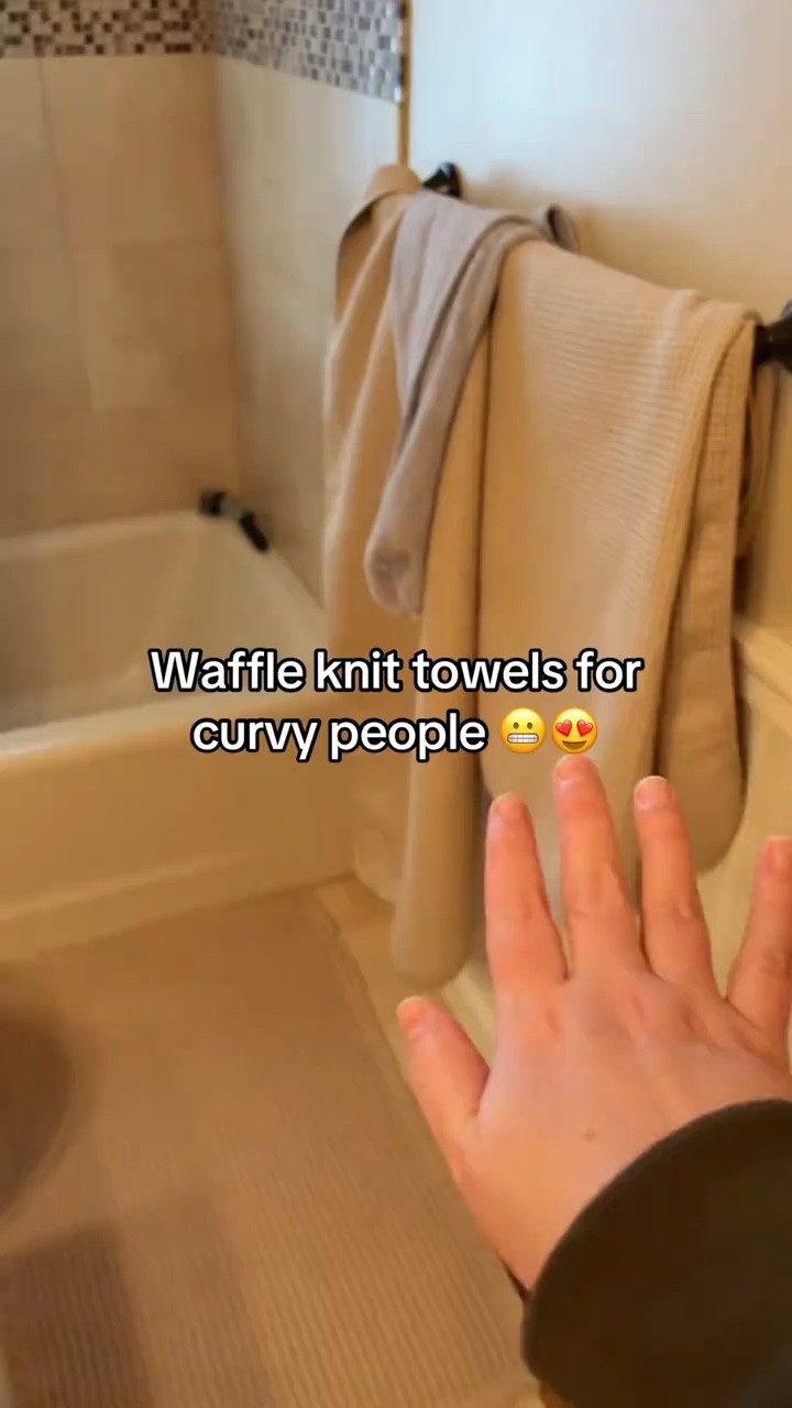 Waffle knit towels that are big enough for curvy women. These towels are 30X60 and dry super fast. 

#LTKHome