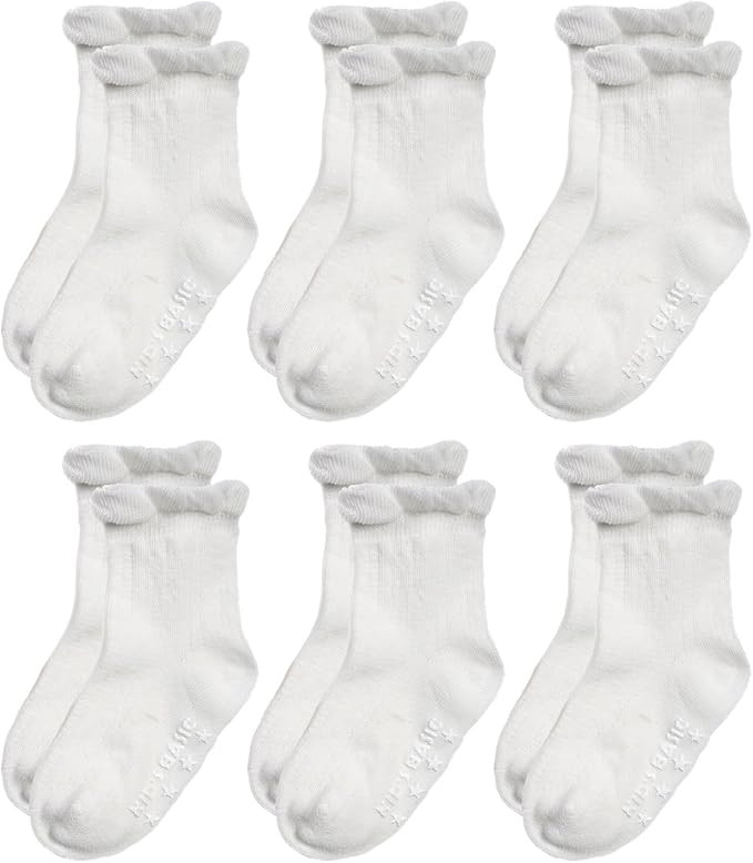 Epeius Baby-Girls Non Slip Ruffle Frilly Ankle Socks Pointelle (Pack of 3/6) | Amazon (US)