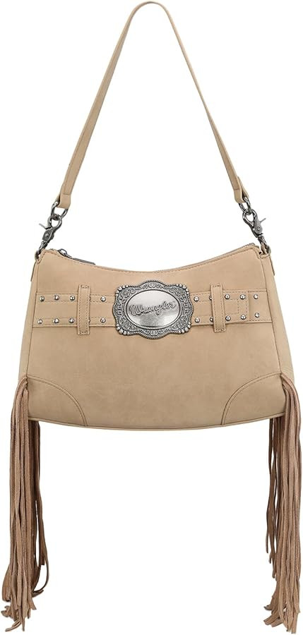 Montana West X Wrangler Hobo Bag for Women Fringe Western Shoulder Bag Vegan Suede Tassel Hippie ... | Amazon (US)