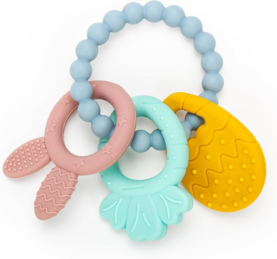 Easter Silicone Teething Toys, 3 Months+, Infant Baby Easter Basket Stuffers for Babies, Baby's E... | Amazon (US)