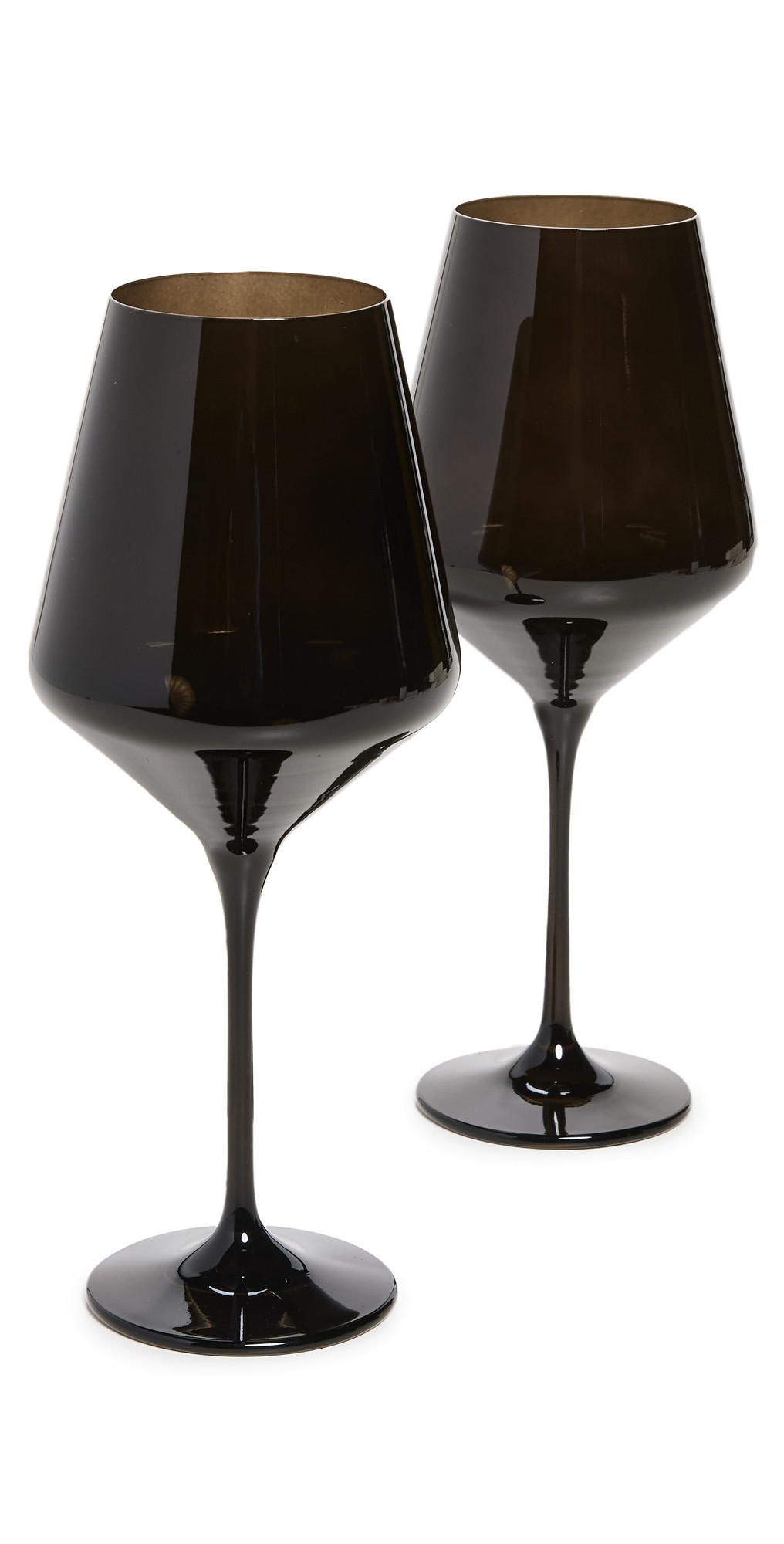 Estelle Colored Glass Stemware Set of 2 Black One Size | Shopbop