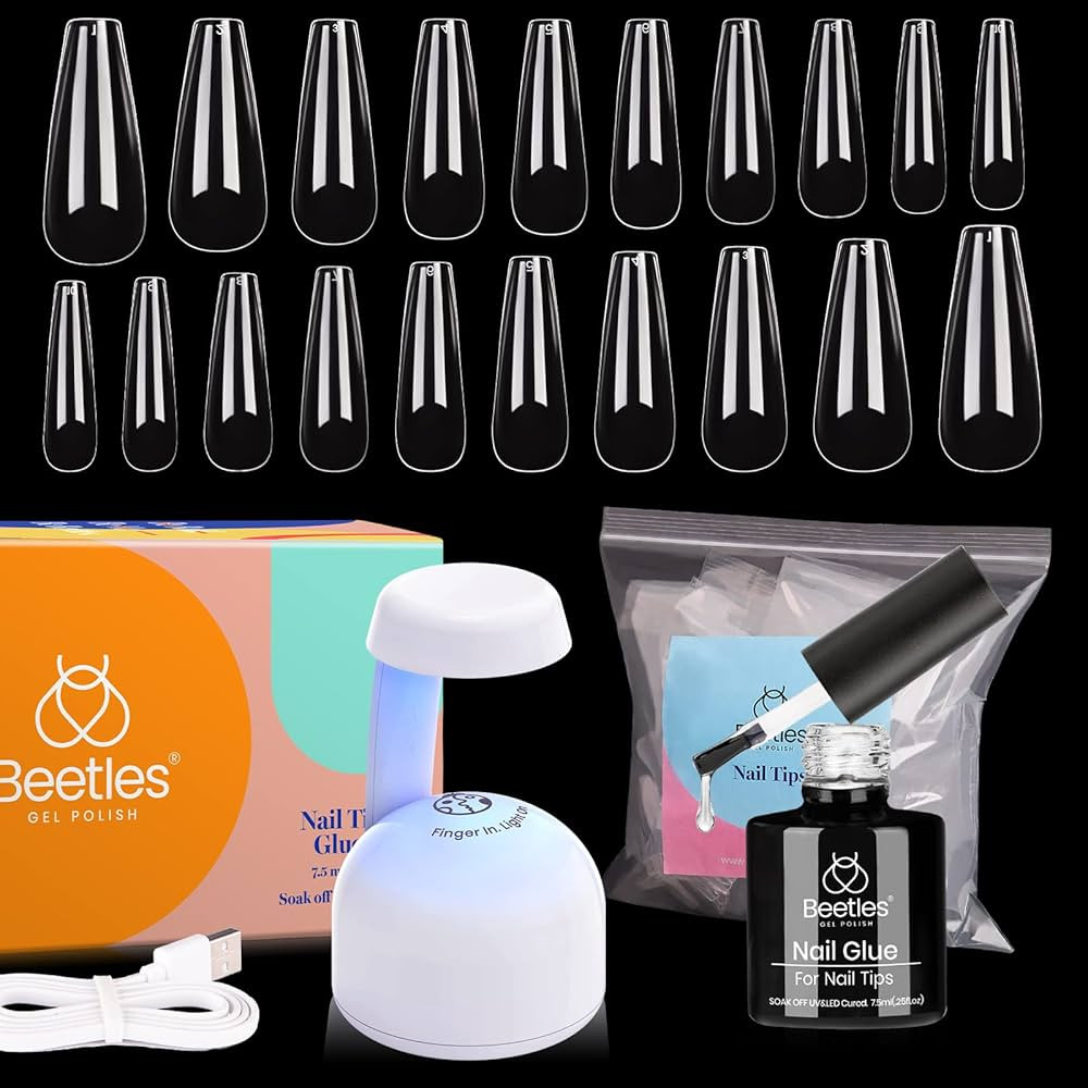 Beetles Gel Nail Kit Easy Nail Extension Set with 500Pcs Soft Gel Nail Tips Coffin Shape 2 In 1 N... | Amazon (US)