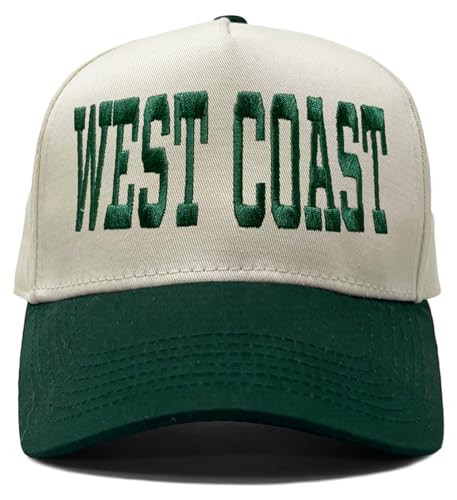 Funky Junque Green Hats Vintage Trucker Hat Embroidered Adjustable Two Tone Snapback Cap Men Women - West Coast - Green/Beige | Amazon (US)