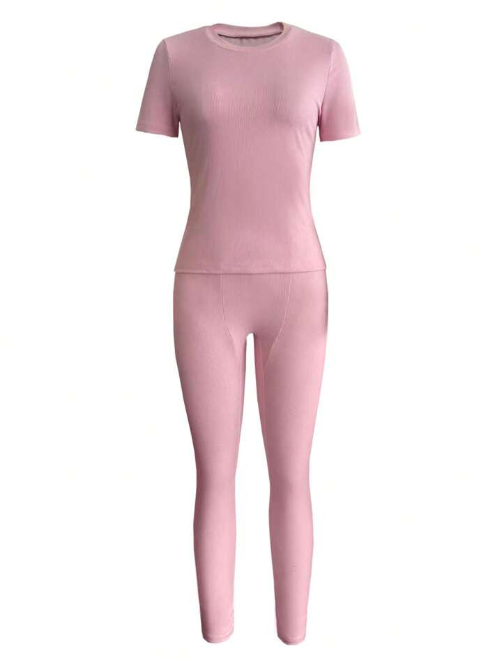 • Trending - Pink Power • Rib knit • Leggings • Rib-Knit | SHEIN