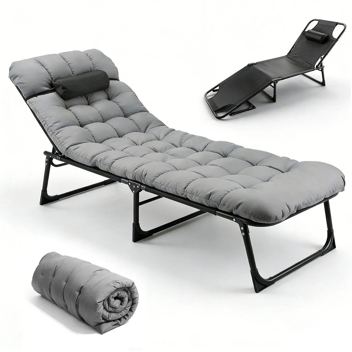 Camping Cot for Adults, Heavy-Duty Portable Cot Bed with Mattress and Pillow, Foldable Padded Sle... | Walmart (US)