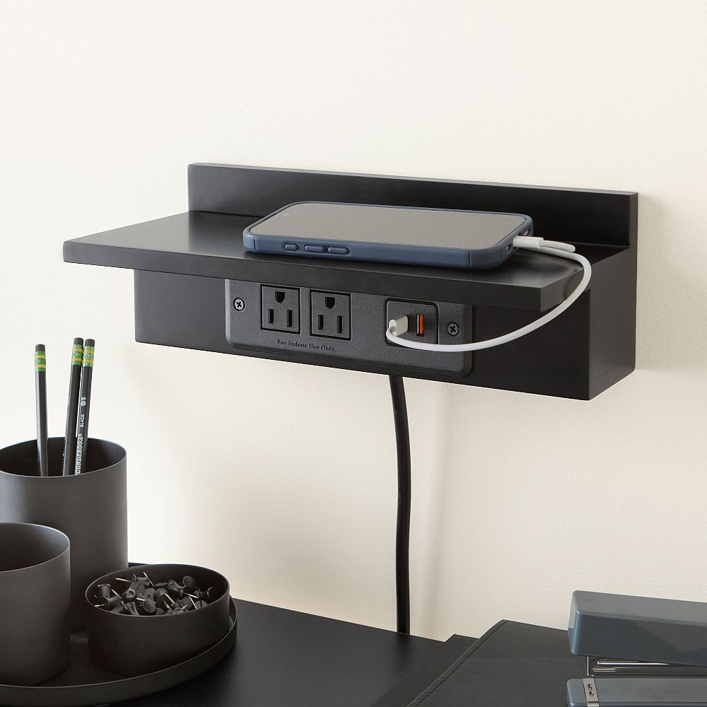 No Nails Mini Plug In Ledge with USB A/C (11.75") | Pottery Barn Teen
