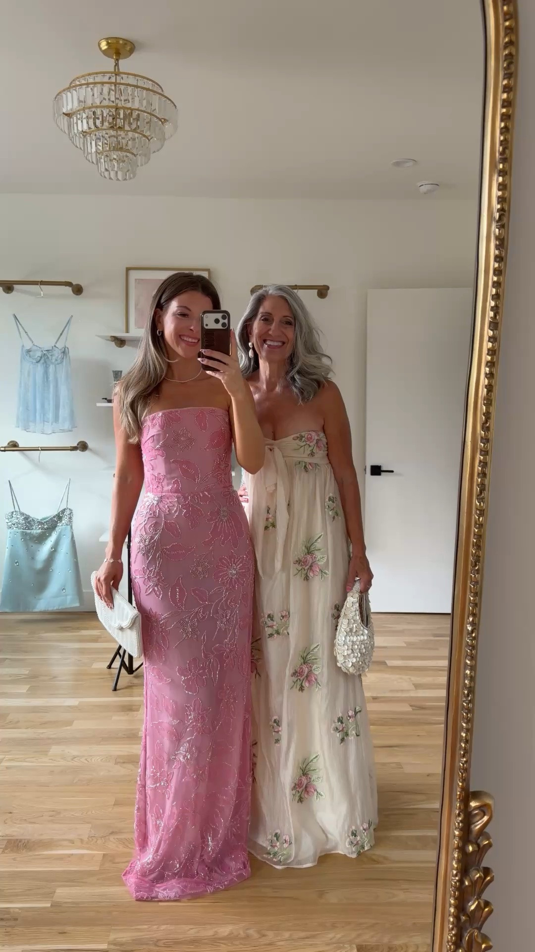Mom and me wedding guest and formal event dresses! 💍✨

sizing:
i'm 5'4" and typically wear a small/2.

mom is 5'4" and typically wears a medium/6.
• strapless floral gown: 4

Wedding guest
Formal event
Black tie
Floral
Metallic
Pleated
Mother of the bride
Special occasion

#LTKootd #LTKWedding #LTKSeasonal