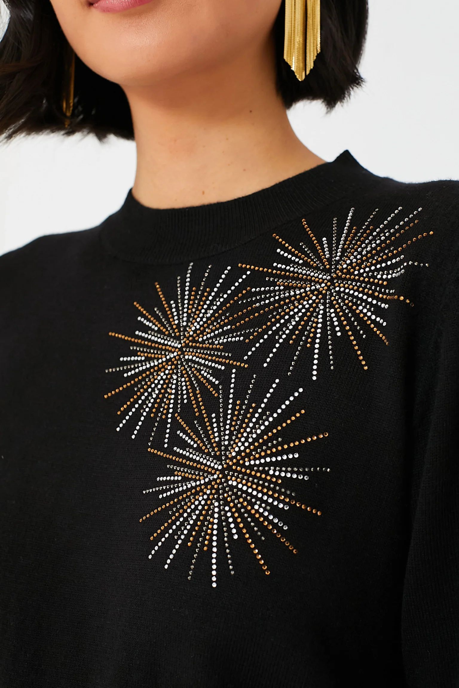 Black Sunburst Embellished Riley Sweater | Tuckernuck (US)