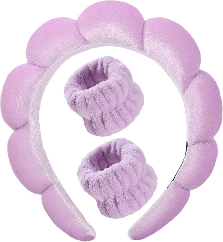 MUZOXEN Spa Headband for Washing Face, Velvet Makeup Headband, Bubble Skincare Headbands with Fac... | Amazon (US)