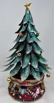 Partylite Musical Christmas Tea Light Candle Holder Glowing Tree W/10 Ornaments | eBay US