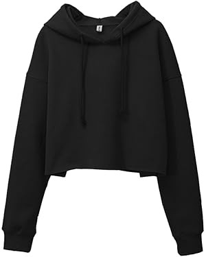 Amazhiyu Women's Cropped Hoodies Long Sleeves Fleece Crop Top Sweatshirt with Hooded | Amazon (US)