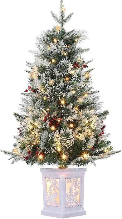 3 Ft Pre-Lit Christmas Tree, Artificial Christmas Trees with Lighting, Xmas Trees with 78 Led Lig... | Amazon (US)