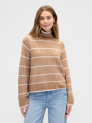 Relaxed Fair Isle Mockneck Sweater | Gap Factory