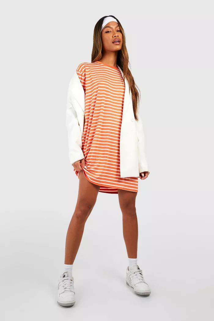 Oversized Stripe T-shirt Dress | boohoo (US & Canada)