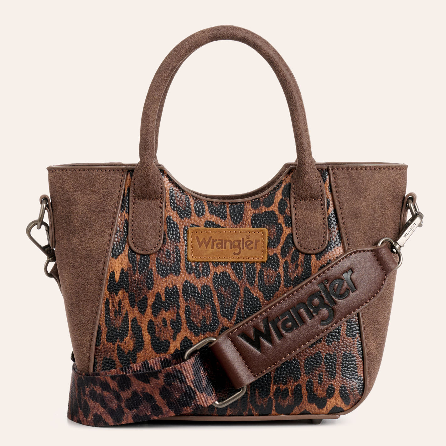 Wrangler Brown Leopard Print Mini Crossbody Tote - NOSZ - From Cavender's - Women's | Cavender's