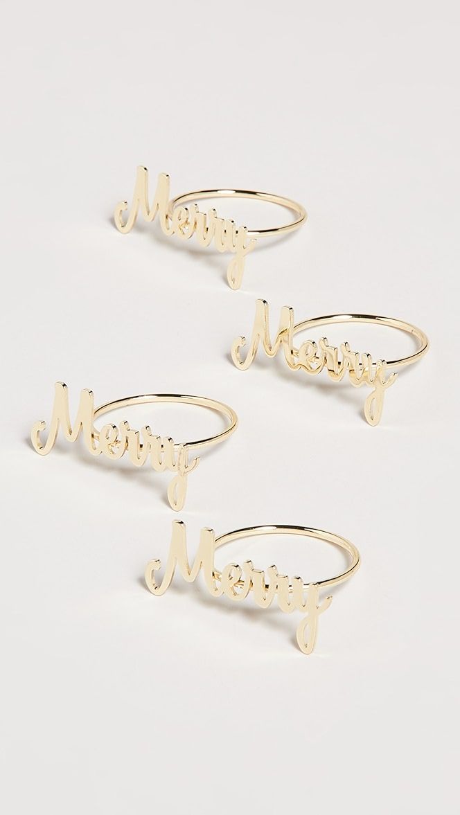 Set of 4 Merry Napkin Rings | Shopbop