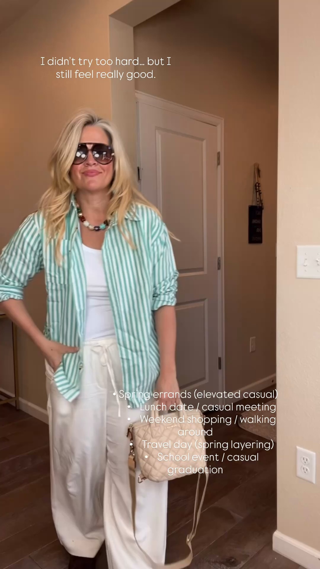  ✨Tap the bell, save and ❤️ for over 40 fashion, midlife style, midsize fashion and luxury looks for less. 

⬇️Sizing information:
Top medium (size down if in between sizes.) 
Pants large short 30" inseam

This one is fresh, classic, and very “spring reset energy”—like you’re stepping back into yourself 👇

🌸 Spring errands but elevated (you feel put together, not thrown on)

☀️ Lunch date or casual meeting (easy, polished, approachable)

🛍️ Weekend shopping or walking around town (comfortable + styled)

🌿 Travel day in spring (light layers, effortless, pulled together)

🎓 School event or casual graduation (appropriate but still relaxed

👑"Helping you look good, feel good!" - Lindsey Denver 

Spring looks, Midlife style for real women who want to feel confident again. Over 40 fashion and over 50 style that works with changing bodies, perimenopause shifts, and real life. Think midsize fashion, Gen X style and up, body confidence, and mom outfits that feel polished, comfortable, and elevated...because style over 45 and over 50 should feel effortless, not stressful. 

Follow my LTK @Over40andmidlife on the @shop.LTK app to view this post and get my exclusive app-only content!

#liketkit #LTKOver40 #LTKSaleAlert #LTKMidsize
@shop.ltk
https://liketk.it/64dJF