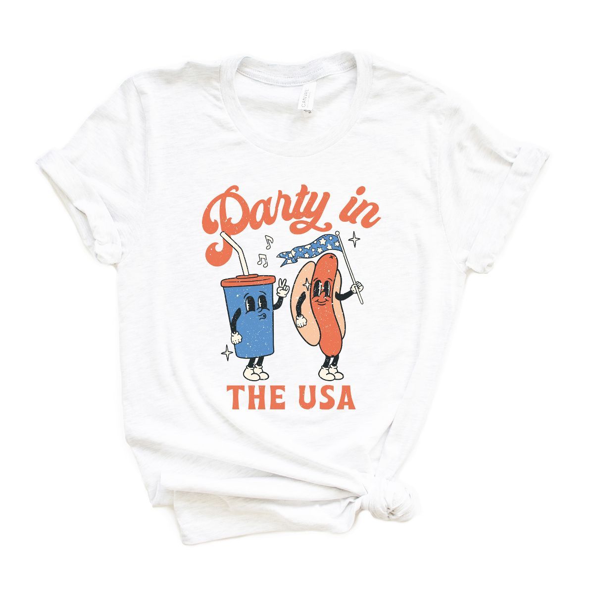 Simply Sage Market Women's Party In The USA Hot Dog Short Sleeve Graphic Tee | Target