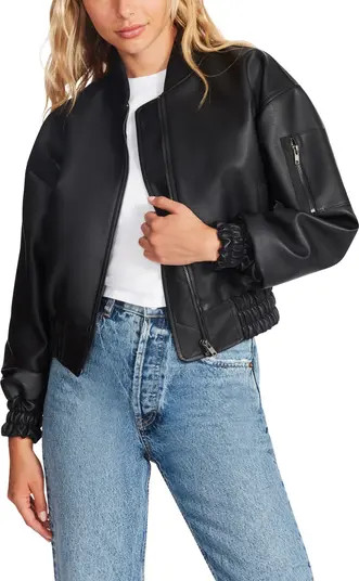Steve Madden Parker Faux Leather Crop Bomber Jacket | Nordstrom | Nordstrom