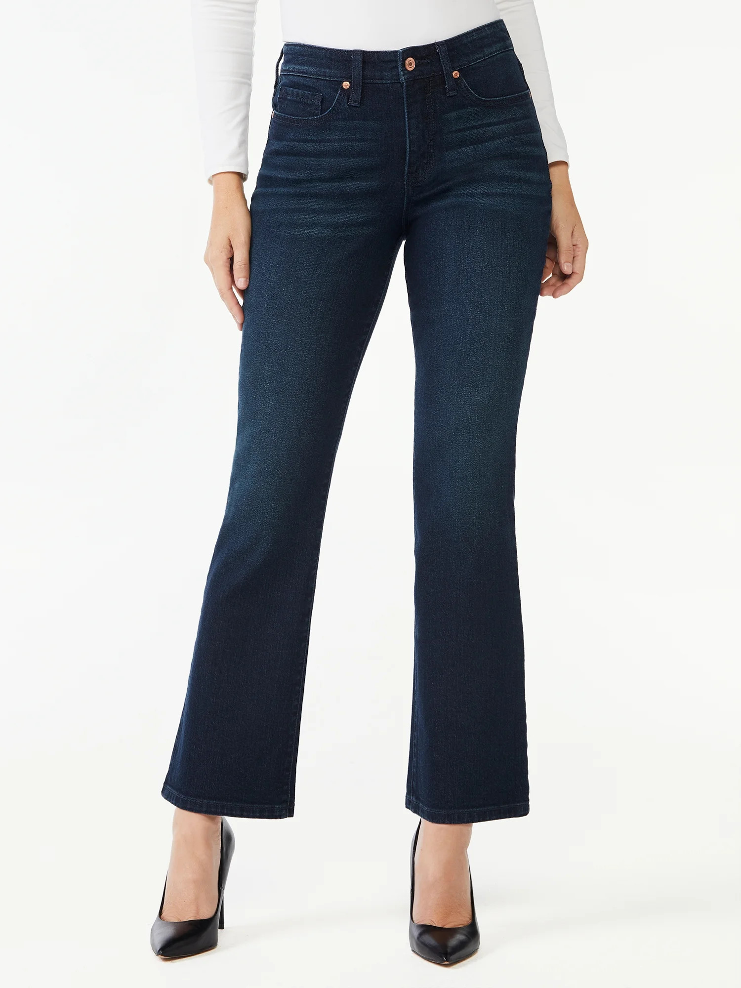 Sofia Jeans by Sofia Vergara Women's Mayra High Rise Kick Crop Flare Jeans - Walmart.com | Walmart (US)