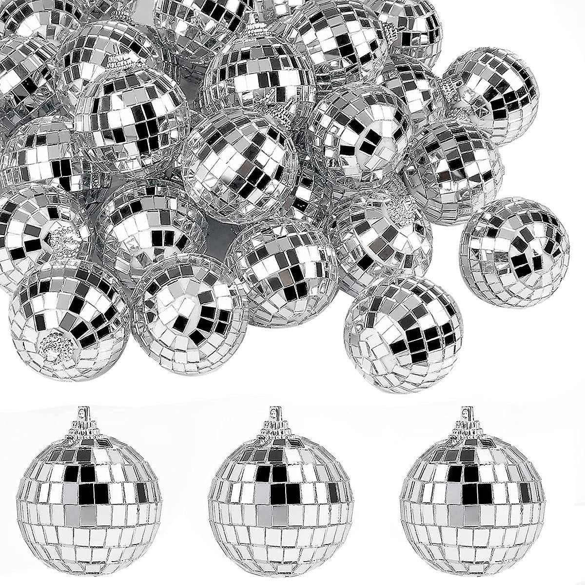 30 PCS Mirror Disco Balls,2 Inch Silver Reflective Mirror Ball,Hanging Ball Ornament for Christma... | Walmart (US)