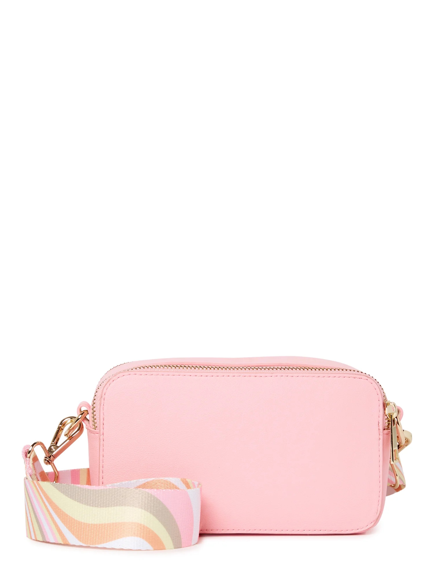 No Boundaries Women's Contemporary Camera Crossbody Handbag Pink Starlight - Walmart.com | Walmart (US)