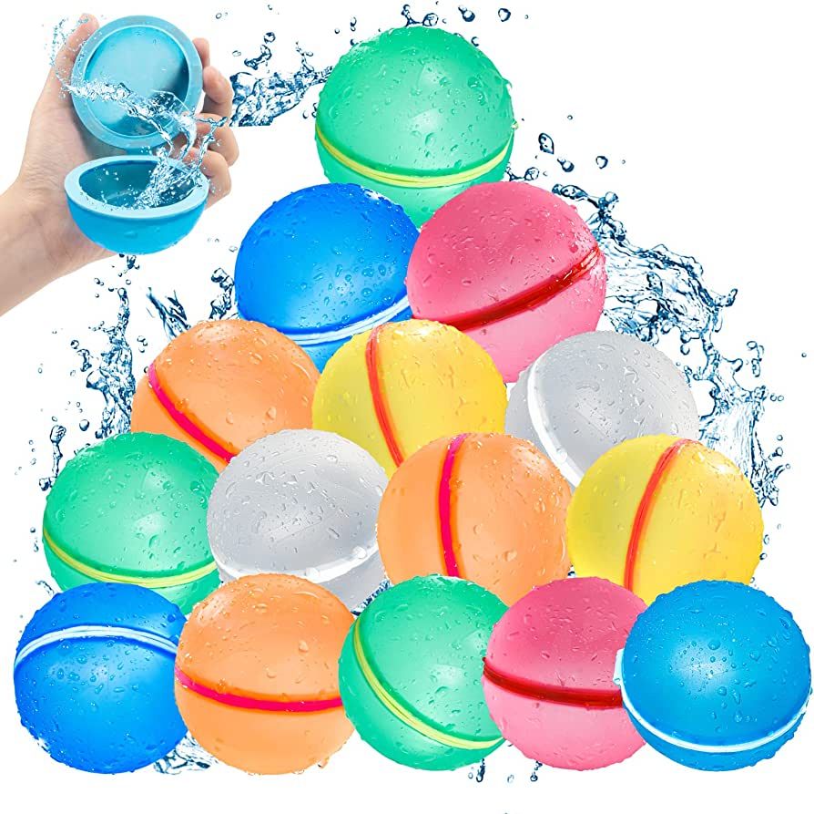 SOPPYCID Water Balloons Reusable Self Sealing, Latex-free Easy Quick Fill Magnetic Water Bomb for... | Amazon (US)