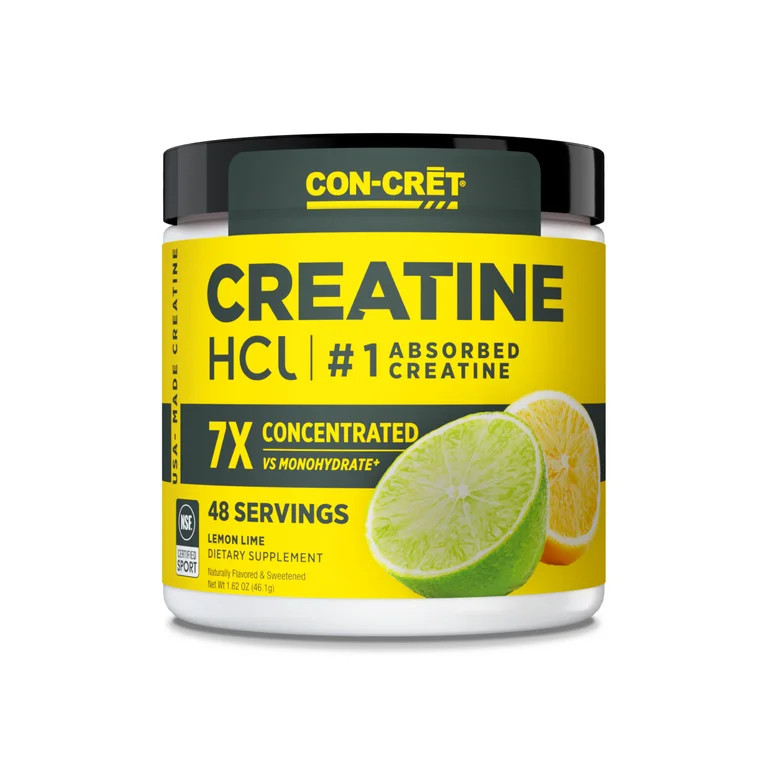 CON-CRET Patented Creatine HCl Lemon Lime Powder, Workout Supplement, 48 Servings | Walmart (US)
