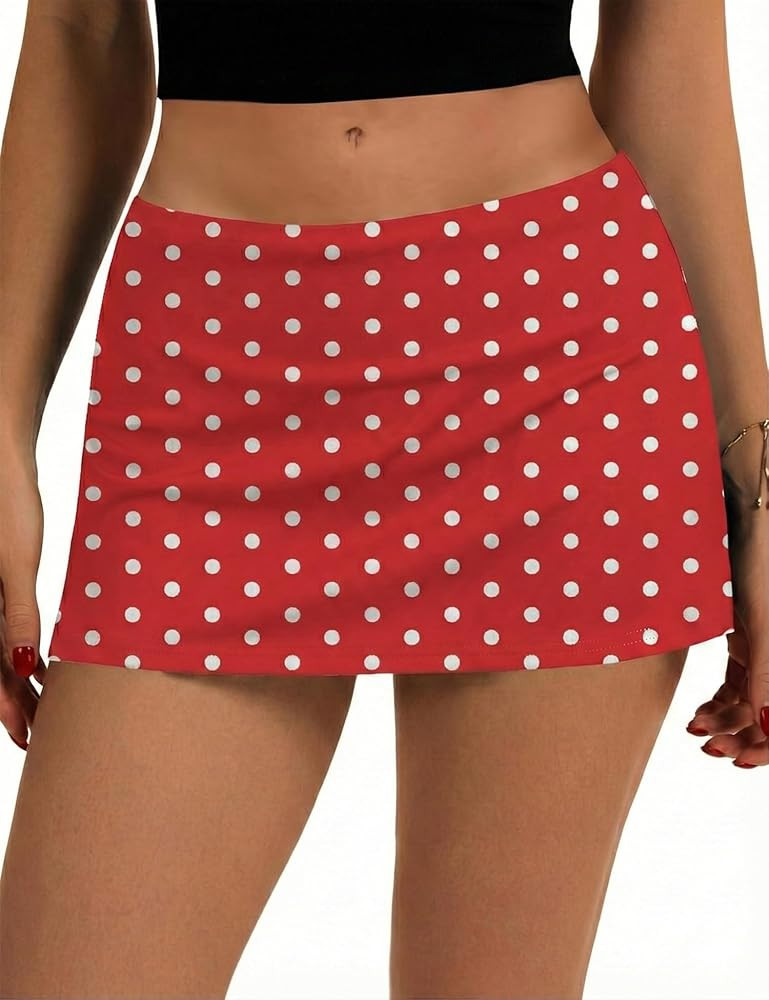 LOMON Women's Low Waist Casual Micro Mini Skirt with Built-in Shorts with Pockets Stretchy Skorts... | Amazon (US)
