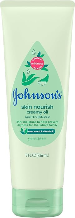 Johnson's Skin Nourish Creamy Oil, Aloe Scent & Vitamin E, Creamy Oil Helps Prevent Dryness & Moi... | Amazon (US)
