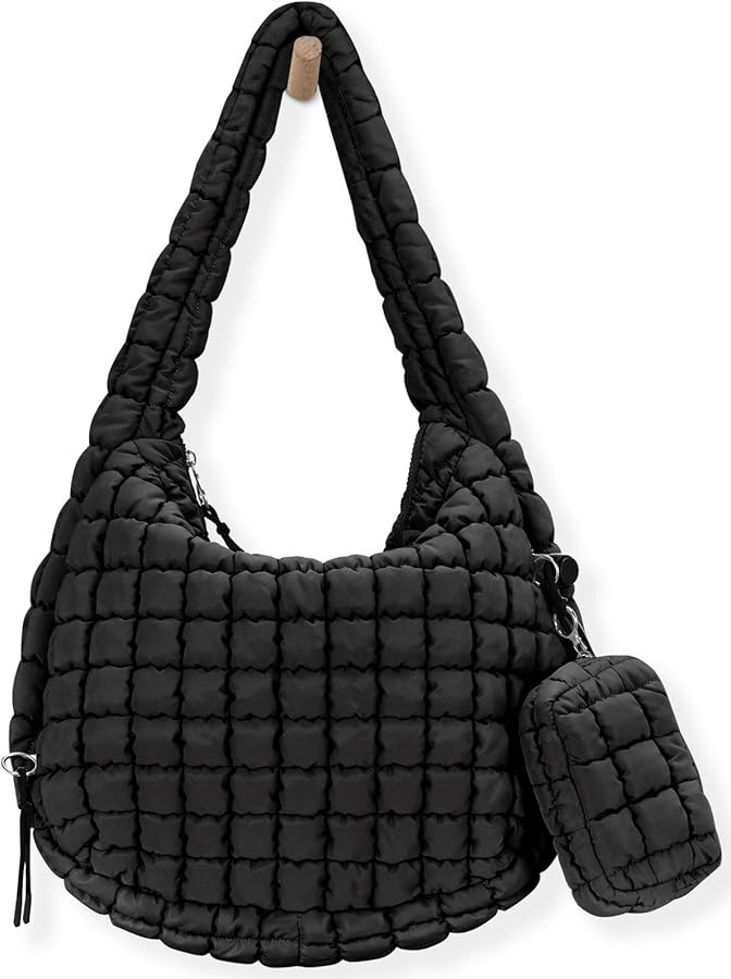 Puffer Tote Bag for Women Quilted Tote Bag Large Crossbody Bag Puffy Bag Lightweight Carryall Bag... | Amazon (US)