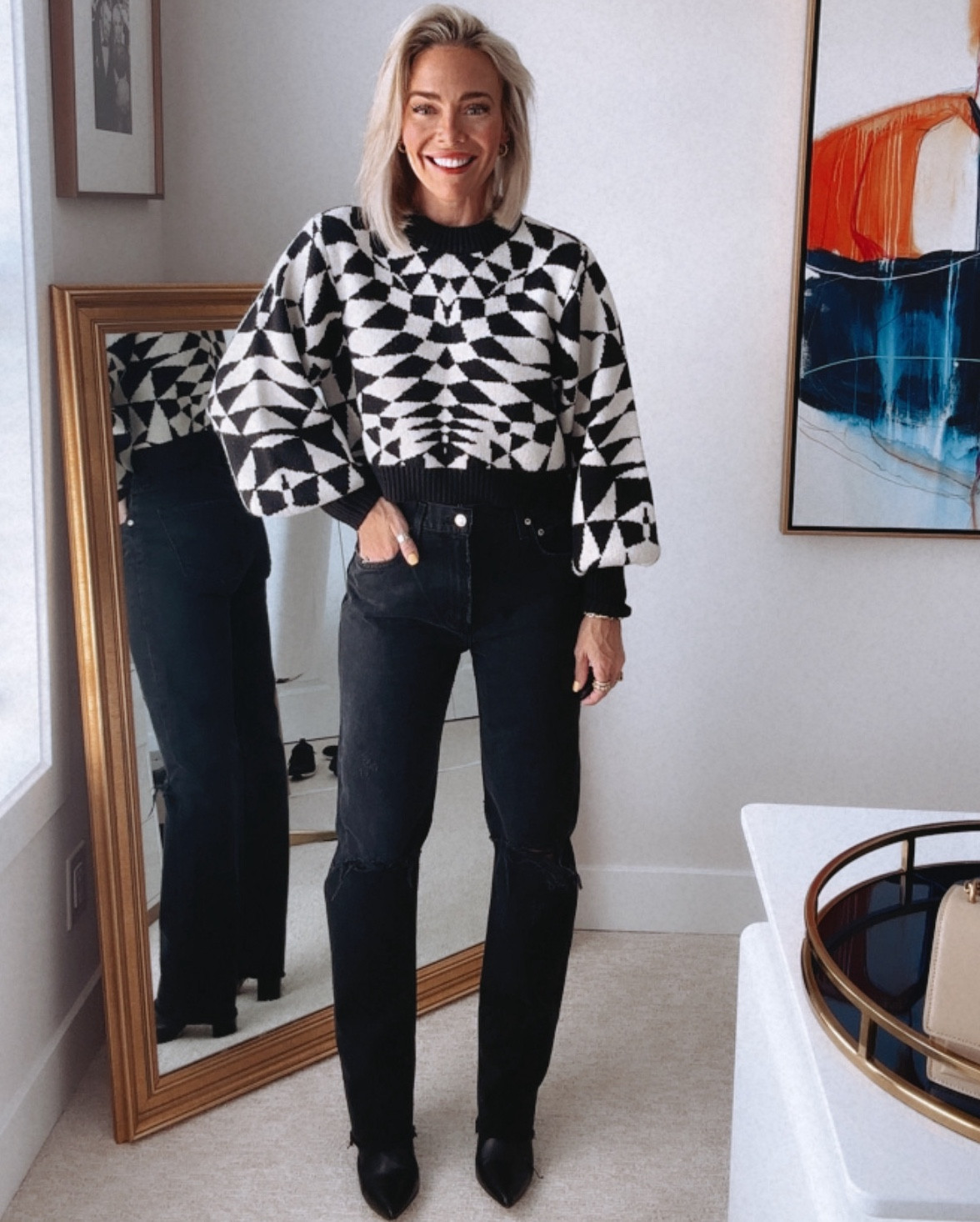 This sweater. These jeans. THE BOOTIES! Lord have mercy I have fallen in ❤️ with 🍁&❄️ chic work ‘fits! 😍

I AM OBSESSED WITH THESE BOOTIES - THEY’RE A MUST HAVE IN YOUR CLOSETS!

Wearing XS in the sweater, a 27 in the jeans (run TTS) and a 9 in the booties! Everything runs TTS! If you want the sweater to be longer / boxier then order a size up (I.e. a small for me) but I love the XS for me! 

Pair this sweater with a comfy pair of dress pants or your favorite black jeans, or even leggings and dress it up ⬆️ or down ⬇️ You girls know I LOVE me a piece of clothing you can dress up and down! 🫶

DM me for any questions! Get these items before they sellout - they’re SO good!

I also linked a more affordable pair of black jeans for those looking for a good black jean that isn’t $200! 😘

Happy shopping, ladies! 🛍️

Xoxo-your girl for the latest beauty & fashion trends,
CeCe 🙏🍁⬆️⬇️❄️🛍️🫶😘😍🙌👊

#LTKWorkWear #LTKMidSize #LTKVacationOutfits #CorMyerStyle #Concert #Vacation   #LTKSummerSales   

#LTKSeasonal #LTKFindsUnder50 #LTKBeauty #LTKStyleTip #LTKFindsUnder100 #LTKTravel #LTKFitness #LTKOver40 #LTKParties #LTKU #LTKSaleAlert #LTKVideo #LTKBump #LTKShoeCrush #LTKActive #LTKShoeCrush #LTKBump #LTKFamily #LTKPlusSize #LTKBacktoSchool #LTKMidsize #LTKSaleAlert #LTKNYFW #LTKShoeCrush #LTKFindsUnder100 #LTKWorkwear