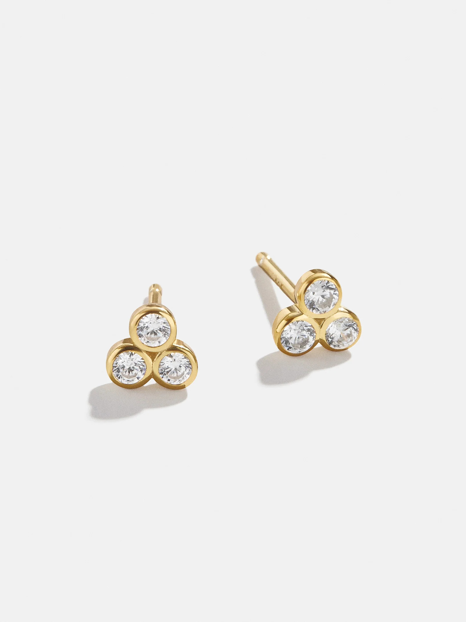 Tertia 18K Gold Earrings - Clear Trio | BaubleBar (US)